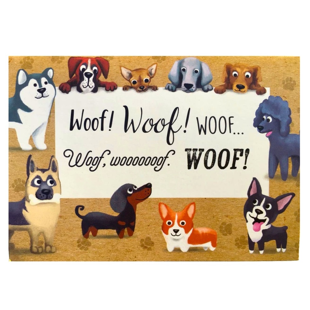 Set of 8 Blank Puppy Note Cards, Woof Woof!